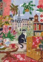 Cat in front of window in Paris bright colours Plakat / 40x50