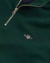 Gant Shield collegegenser med half zip TARTAN GREEN S