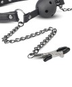 EasyToys Fetish Ball Gag M/brystklemmer