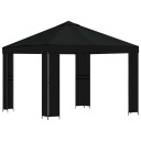 vidaXL Paviljong 3 x 3 m Svart Polyester og stål 190 gsm