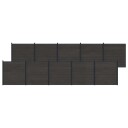 vidaXL Gjerdesett 10 pcs 1737 x 186 cm WPC og Aluminium Svart