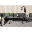 Venture Design Texas sofagruppe Svart med grå pute 2st 2-seter ende, hjørne, midtdel & bord 110x60 cm Svart