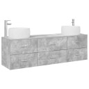 vidaXL Baderomsinnredningssett 3 stk. Betonggrå 49,5 x 44,5 x 66 cm