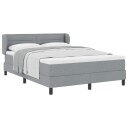  Box Spring Seng med Madrass Lys Grå 140x190 cm Stoff