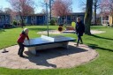 Lavt Bordtennisbord HeBlad i betong Grønn   Vandalsikkert