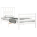 vidaXL Sengeramme med hodegavl hvit 3FT single heltre 8720845997076