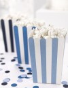 Partydeco 6 stk Blå og Hvite Stripete Beger
