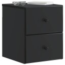  Vegghengt Nattbord 2 pcs Svart 34,5 x 33 x 40 cm Konstruert tre