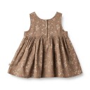Wheat Kjole Pinafore Wrinkles Cocoa Brown Flowers (68 / 6 mnd)