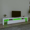  TV-benk med LED-lys hvit 215x36,5x40 cm 8720845649425