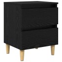  Sengeskap med skuff Svart Eik 40 x 35 x 50 cm Konstruert tre