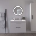 Loevschall Libra speil med lys, Ø60 cm