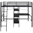 Seng med madrass Svart 200 x 90 cm Metall