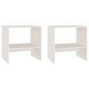 vidaXL Nattbord 2 stk hvit 40x30,5x40 cm heltre furu