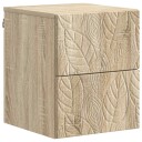  Vegghengt Nattbord 2 pcs Sonoma eik 34,5 x 33 x 40 cm
