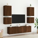  Vegghengte TV-benker 2 stk brun eik 40,5x30x40cm konstruert tre 836909