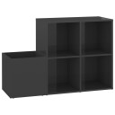 vidaXL Skoskap for gang h?yglans gr? 105x35,5x70 cm sponplate