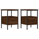 vidaXL Nattbord 2 stk brun eik 34x36x50 cm konstruert tre