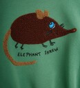 Mini Rodini Elephant Shrew Chenille Sweatshirt   Green   92/98