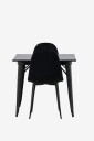 Venture Home   Spisegruppe Tempe med 2 stk spisestoler Polar   Svart