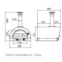 Clementi Family Vedfyrt Pizzaovn 60x60 cm Antrasitt