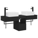 vidaXL Baderomsskapsett 3 stk. Svart 53 x 35 x 39 cm Konstruert tre