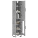 vidaXL Highboard betonggrå 34,5x34x180 cm konstruert tre 8720845484910