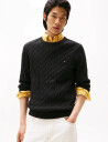 Tommy Hilfiger Classic Cotton Cable Crew Neck - Black - L