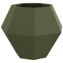 vidaXL Plantekassed Olivengrønn 75 x 75 x 60 cm Stål