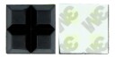 Firkantede gummiføtter selvklebende   12x12mm   4 stk.