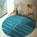 Rundt teppe   Ikara Natural Cotton Shaggy turkis Størrelse: Ø 200 cm