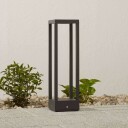 Lucande LED-sokkellampe Carlota, mørkegrå, 50 cm