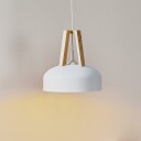 SOLLUX LIGHTING Hengelampe North med naturtre hvit skjerm