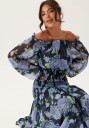 Bubbleroom Occasion Smock Off Shoulder Maxi Dress