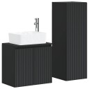 vidaXL Baderomsinnredningssett 2 stk. Svart 33 x 34,5 x 100 cm