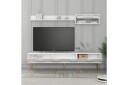 Hazim TV-benk 180 cm - Hvit/Gull
