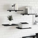  Bokhyllebrett 4 pcs Svart 40 x 30 x 1.5 cm Konstruert tre