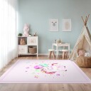 Barneteppe Unicorn Balloon rosa Størrelse: 160 x 230 cm