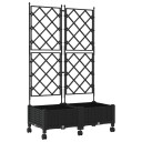 vidaXL Hageplanter med espalier og hjul 2 stk. Svart PP