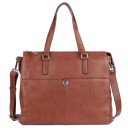 Adax Napoli Malika Skinn Laptop Skulderveske 14' Caramel