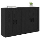  Vegghengt skap 2 pcs Svart Eik 69,5 x 34 x 90 cm Konstruert tre