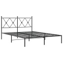  Sengeramme i metall med hodegavl svart 140x190 cm 8721012373860