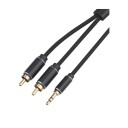 DACOTA PLATINUM MINI JACK HANN - RCA HANN 0,5M, SVART