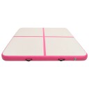 vidaXL Oppblåsbar PVC gymnastikkmatte med pumpe 200x200x15 cm rosa
