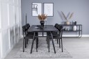 Venture Home Sleek Matgruppe Forlengningsbar 195 cm Rektangulær med 6 Polly stoler Sort