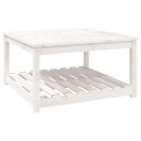 vidaXL Hagebord hvit 82,5x82,5x45 cm heltre furu