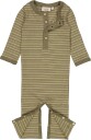 Wheat Jumpsuit Eigil Heather Green Stripe (74 / 9 mnd)