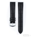 HIRSCH Duke Embossed Leather Watch Strap Black