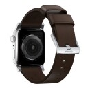 Nomad Apple Watch  42/44/SE/45/49mm  Modern Horween Band Rem - Rustic Brown / Silver Hardware
