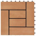 Terrassebord 11 stk WPC 30x30 cm 1 kvm teak-farget